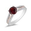 Thumbnail Image 0 of Enchanted Disney Snow White 7.0mm Garnet and 0.23 CT. T.W. Diamond Split Shank Engagement Ring in 14K Two-Tone Gold