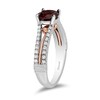Enchanted Disney Snow White 7.0mm Garnet and 0.23 CT. T.W. Diamond Split Shank Engagement Ring in 14K Two-Tone Gold