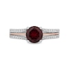 Thumbnail Image 3 of Enchanted Disney Snow White 7.0mm Garnet and 0.23 CT. T.W. Diamond Split Shank Engagement Ring in 14K Two-Tone Gold