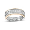 Thumbnail Image 0 of Vera Wang Men's 0.58 CT. T.W. Diamond Vintage-Style Wedding Band in 14K Two-Tone Gold