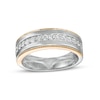Thumbnail Image 1 of Vera Wang Men's 0.58 CT. T.W. Diamond Vintage-Style Wedding Band in 14K Two-Tone Gold