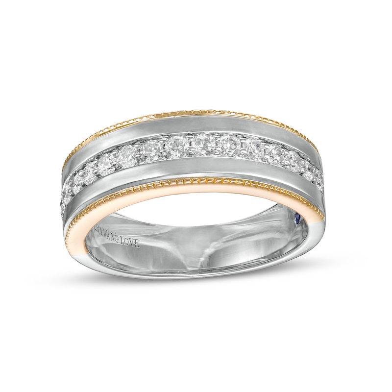 Vera Wang Men's 0.58 CT. T.W. Diamond Vintage-Style Wedding Band in 14K Two-Tone Gold