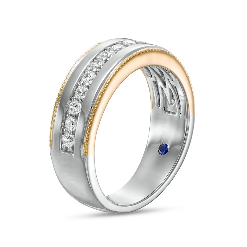 Main Image 2 of Vera Wang Men's 0.58 CT. T.W. Diamond Vintage-Style Wedding Band in 14K Two-Tone Gold