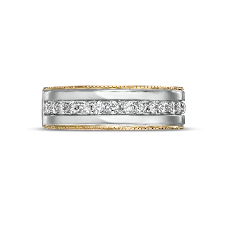 Vera Wang Men's 0.58 CT. T.W. Diamond Vintage-Style Wedding Band in 14K Two-Tone Gold