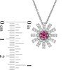 Thumbnail Image 3 of Lab-Created Ruby and White Lab-Created Sapphire Starburst Pendant in Sterling Silver