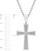 Thumbnail Image 2 of Men's 0.04 CT. T.W. Diamond Multi-Finish Bevelled Edge Cross Pendant in Stainless Steel - 24"
