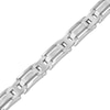 Thumbnail Image 1 of Men's 0.15 CT. T.W. Diamond Multi-Finish Triple Row Link Bracelet in Stainless Steel - 8.5"