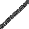 Thumbnail Image 1 of Men's 0.15 CT. T.W. Black Enhanced Diamond Triple Row Link Bracelet in Stainless Steel with Black IP - 8.75"