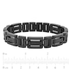 Thumbnail Image 2 of Men's 0.15 CT. T.W. Black Enhanced Diamond Triple Row Link Bracelet in Stainless Steel with Black IP - 8.75"