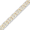 Thumbnail Image 1 of Men's 0.49 CT. T.W. Diamond Alternating Multi-Row Link Bracelet in Stainless Steel and Yellow IP - 8.5"
