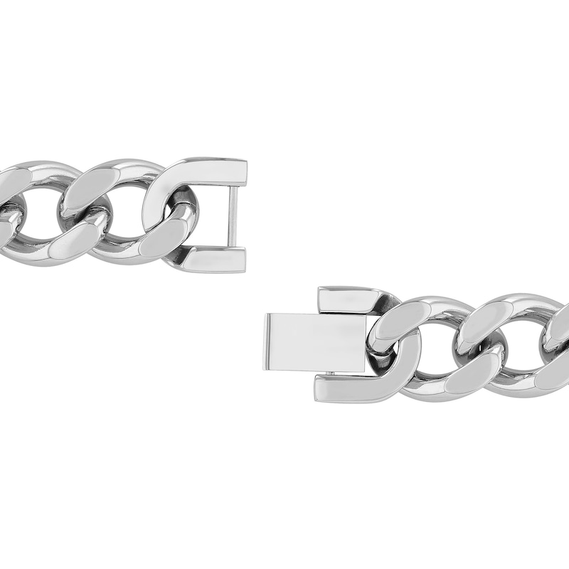 Main Image 2 of Men's Multi-Finish Lord's Prayer and Cross ID Bracelet in Stainless Steel - 8.5"