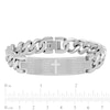 Thumbnail Image 3 of Men's Multi-Finish Lord's Prayer and Cross ID Bracelet in Stainless Steel - 8.5"