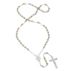 Thumbnail Image 1 of Men's Beaded Rosary in Stainless Steel and Yellow IP - 31"