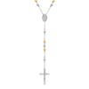 Thumbnail Image 2 of Men's Beaded Rosary in Stainless Steel and Yellow IP - 31"