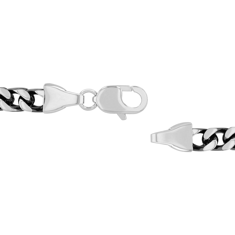 Main Image 2 of Men's 8.0mm Multi-Finish Reversible Franco Snake Chain Necklace in Solid Stainless Steel  and Black IP - 24"