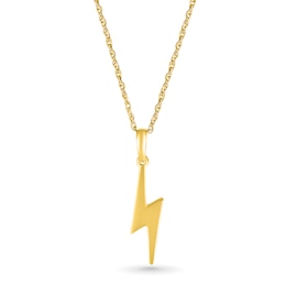 Lightning Bolt Drop Pendant in 10K Gold