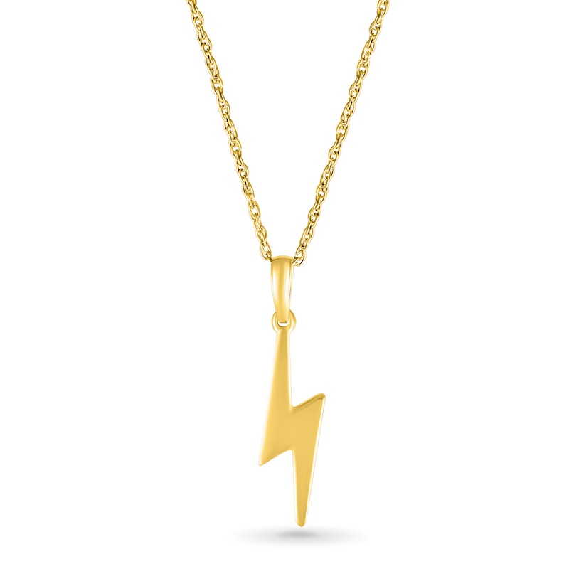 Main Image 1 of Lightning Bolt Drop Pendant in 10K Gold