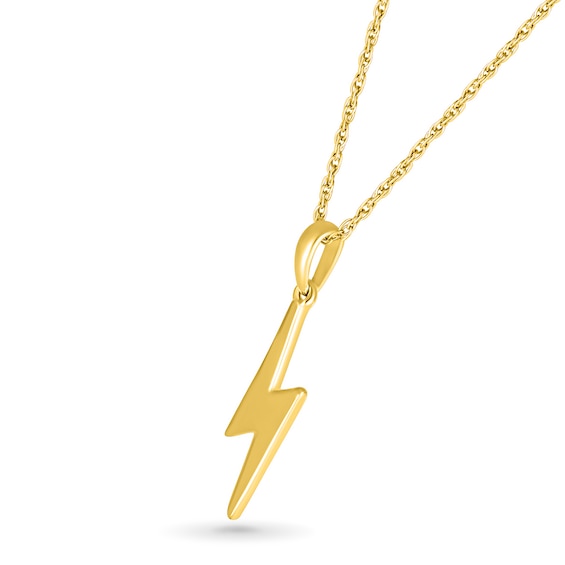 Lightning Bolt Drop Pendant in 10K Gold Peoples Jewellers