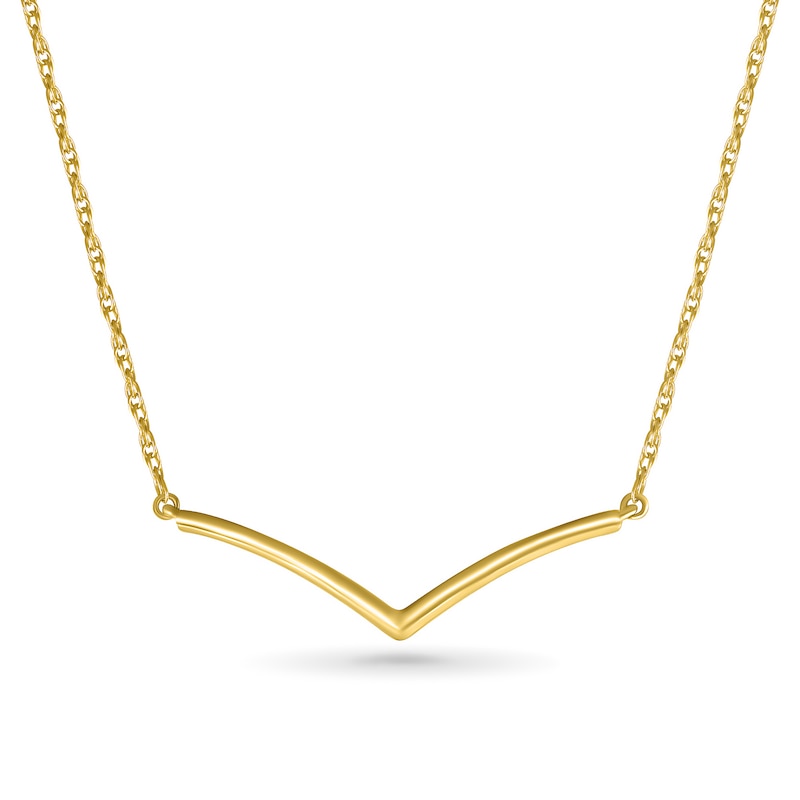 Chevron Necklace in 10K Gold - 17"|Peoples Jewellers