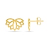 Thumbnail Image 3 of Lotus Flower Outline Stud Earrings in 10K Gold