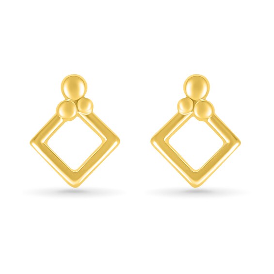 Geometric Doorknocker Stud Earrings in 10K Gold