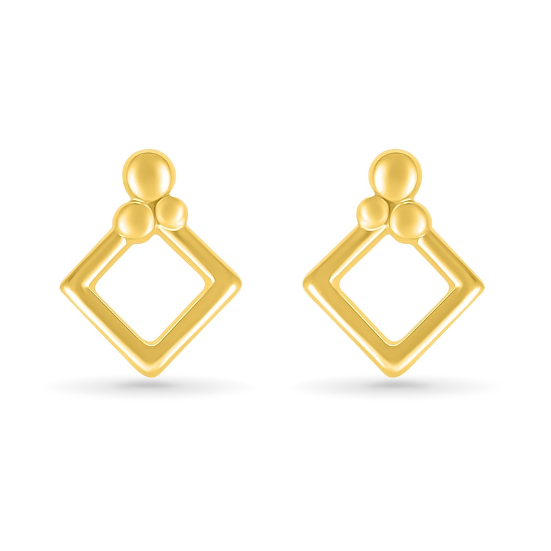 Geometric Doorknocker Stud Earrings in 10K Gold|Peoples Jewellers