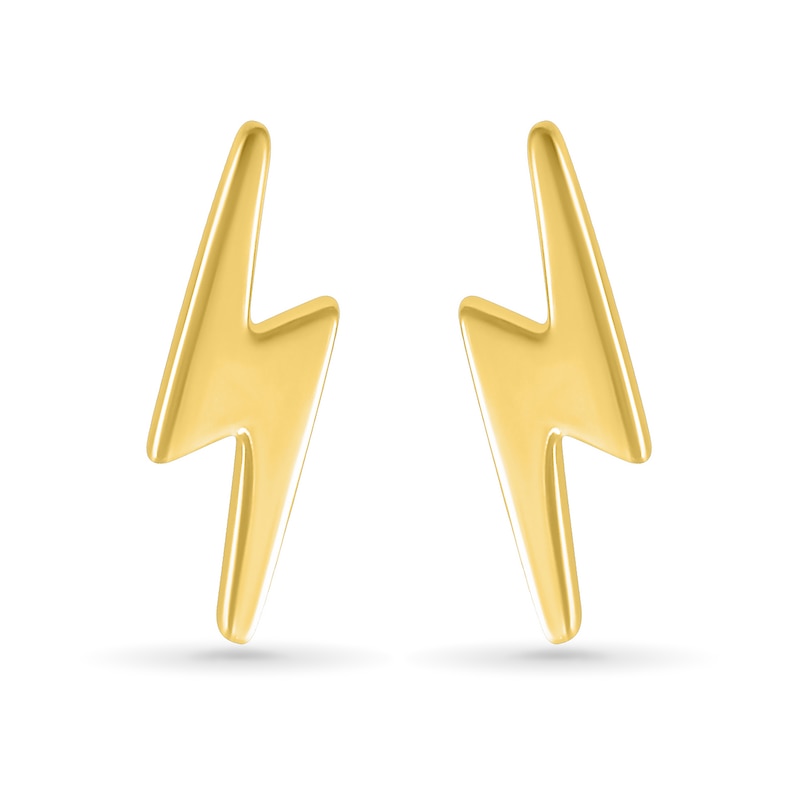 Main Image 1 of Lightning Bolt Stud Earrings in 10K Gold
