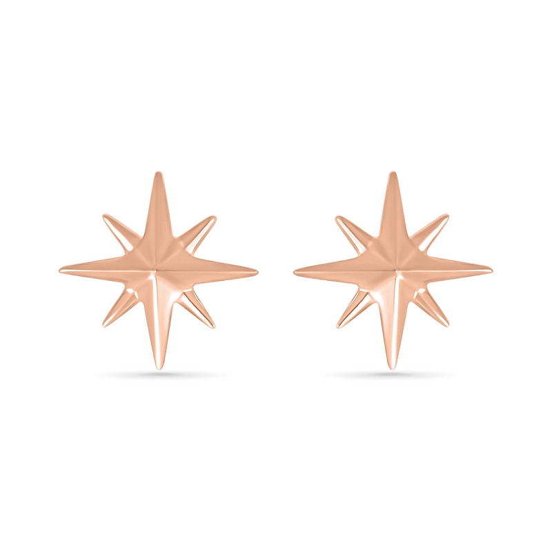 Eight-Point Star Stud Earrings in 10K Rose Gold
