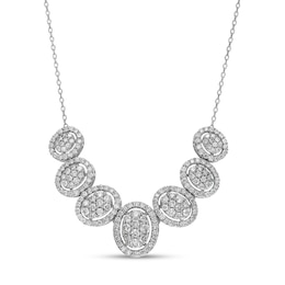 2.00 CT. T.W. Composite Oval Diamond Frame Necklace in 10K White Gold – 20&quot;
