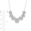 Thumbnail Image 3 of 2.00 CT. T.W. Composite Oval Diamond Frame Necklace in 10K White Gold – 20"