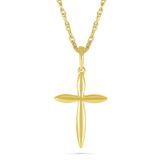 Point-Ends Cross Pendant in 10K Gold