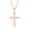 Thumbnail Image 1 of Flared Cross Pendant in 10K Rose Gold