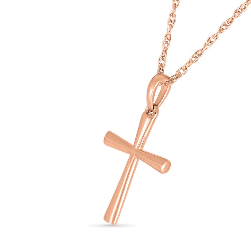 Main Image 2 of Flared Cross Pendant in 10K Rose Gold