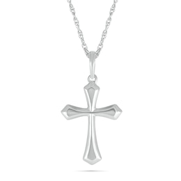 Gothic-Style Cross Pendant in 10K White Gold