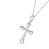 Gothic-Style Cross Pendant in 10K White Gold