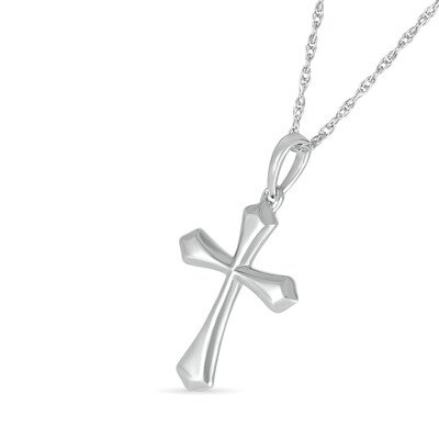 Gothic-Style Cross Pendant in 10K White Gold