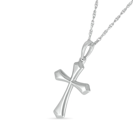Gothic-Style Cross Pendant in 10K White Gold