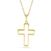 Thumbnail Image 1 of Block Cross Outline Pendant in 10K Gold