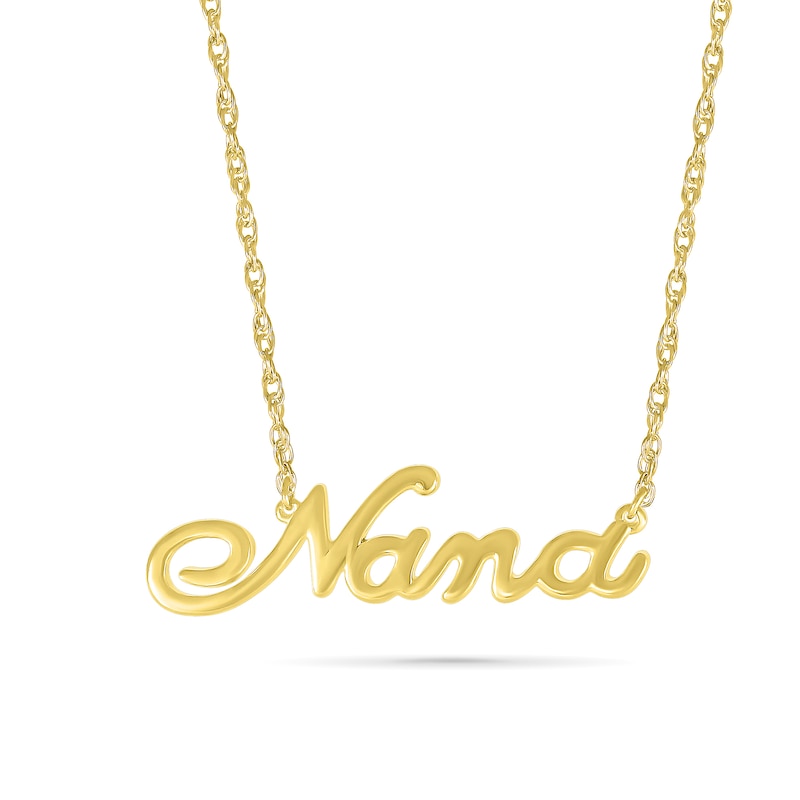 Cursive "Nana" Necklace in 10K Gold - 17.25"