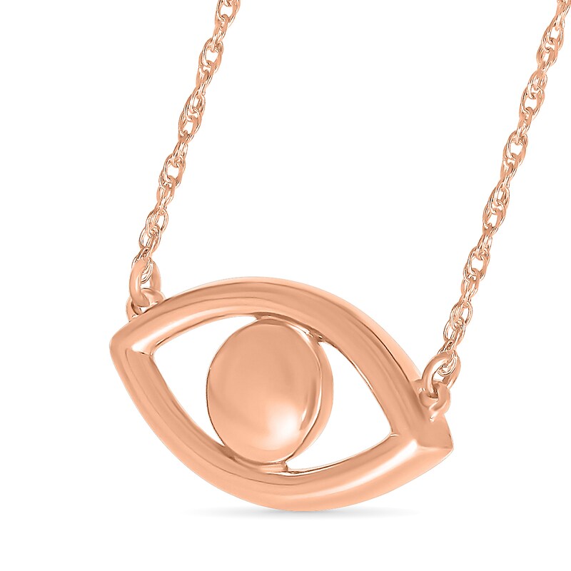 Main Image 2 of Evil Eye Necklace in 10K Rose Gold - 17.5"