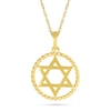 Thumbnail Image 1 of Rope-Textured Circle Frame Star of David Pendant in 10K Gold