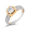 Thumbnail Image 1 of Enchanted Disney Belle 1.25 CT. T.W. Diamond Rose Frame Engagement Ring in 14K Two-Tone Gold