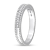 Thumbnail Image 3 of 0.10 CT. T.W. Diamond Multi-Row Beaded Anniversary Band in Sterling Silver