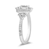 Thumbnail Image 2 of Enchanted Disney Cinderella 0.69 CT. T.W. Emerald-Cut Diamond Double Frame Carriage Engagement Ring in 14K White Gold