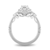 Thumbnail Image 3 of Enchanted Disney Cinderella 0.69 CT. T.W. Emerald-Cut Diamond Double Frame Carriage Engagement Ring in 14K White Gold