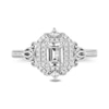 Thumbnail Image 4 of Enchanted Disney Cinderella 0.69 CT. T.W. Emerald-Cut Diamond Double Frame Carriage Engagement Ring in 14K White Gold