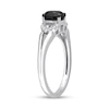 Thumbnail Image 2 of 1.02 CT. T.W. Oval Black Enhanced and White Diamond Split Shank Engagement Ring in 14K White Gold