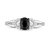 Thumbnail Image 3 of 1.02 CT. T.W. Oval Black Enhanced and White Diamond Split Shank Engagement Ring in 14K White Gold