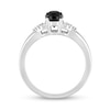 Thumbnail Image 4 of 1.02 CT. T.W. Oval Black Enhanced and White Diamond Split Shank Engagement Ring in 14K White Gold
