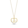 Thumbnail Image 1 of Diamond Accent Paw in Heart Pendant in Sterling Silver with 14K Gold Plate